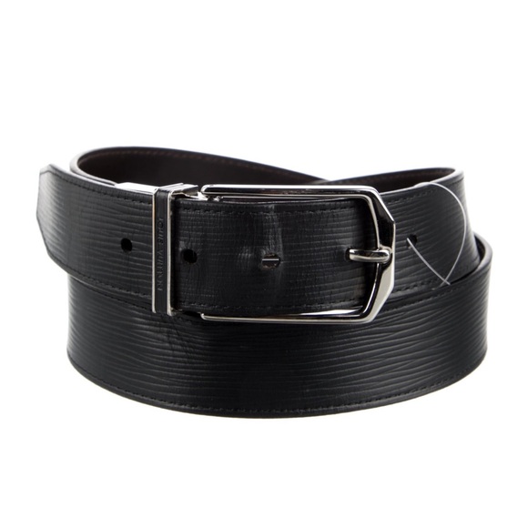 Authentic LV Louis Vuitton black Epi leather belt Medium M - Picture 1 of 2